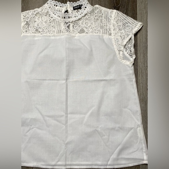 Shein White Blouse Size Large - Picture 12 of 16